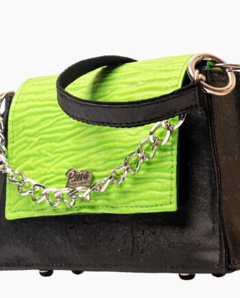 Cartera Orquídea Verde Negro