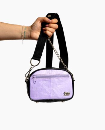 Cartera Tulipán Morado Negro